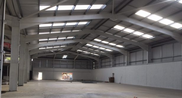 empty building interior with rooflights in Lincolnshire