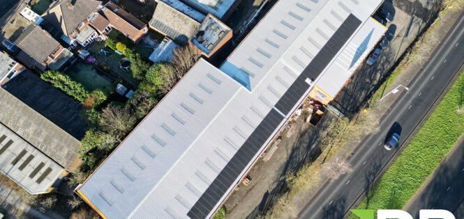 warehouse overclad and solar panels